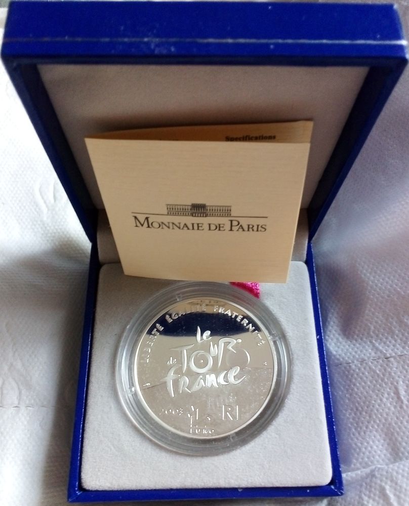 Pi�ce en argent comm�morative des cent an du tour de France. 50 Viry-Ch�tillon (91)
