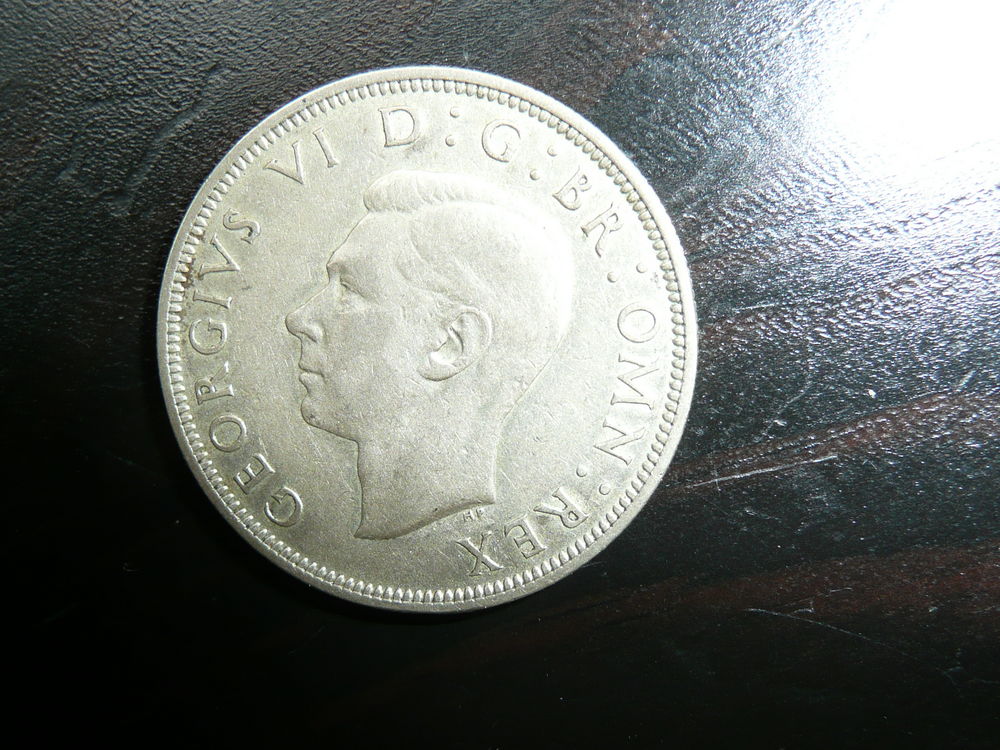Pi�ce Argent 1/2 couronne George VI 1939 45 Le Bouscat (33)