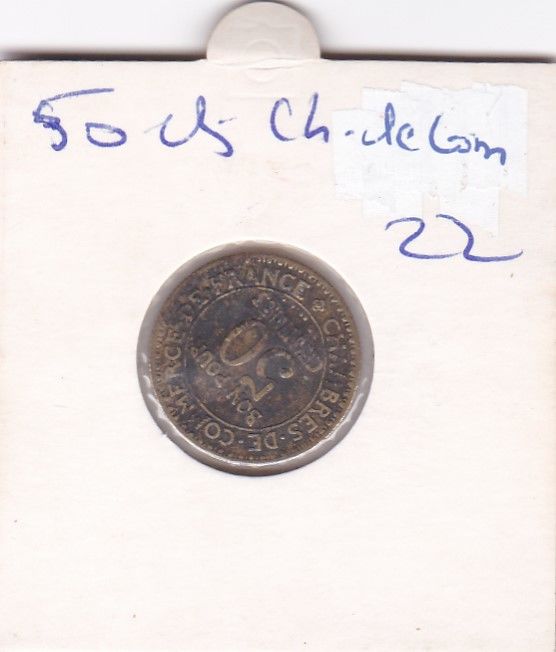Pi�ce de 50 centimes Chambres de Commerces 1922 4 Vire (14)
