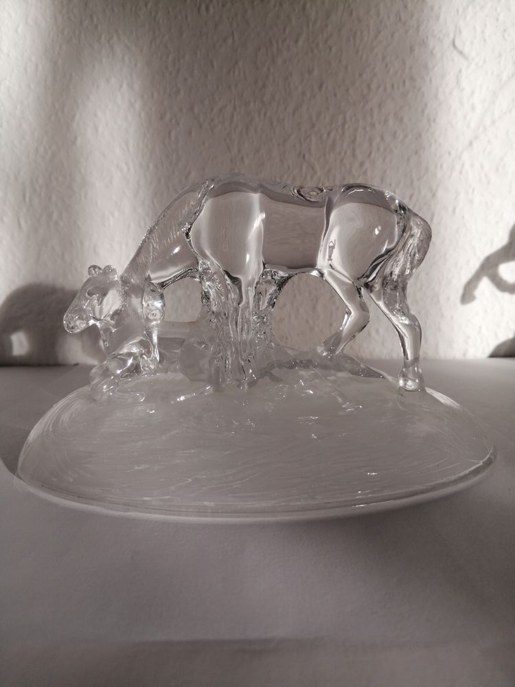 Pi�ce en cristal d'Arques : Cheval / Jument et son petit 23 Habsheim (68)
