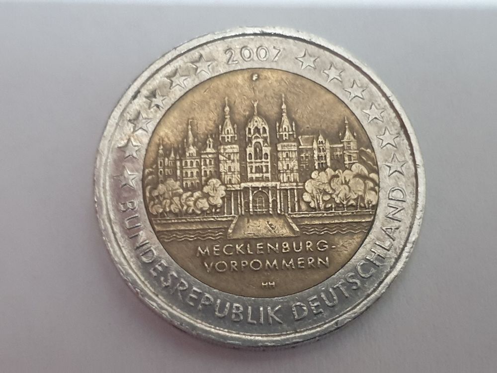 Pi�ce de 2 euros Allemagne 2007 (F) HH 4 Bordeaux (33)