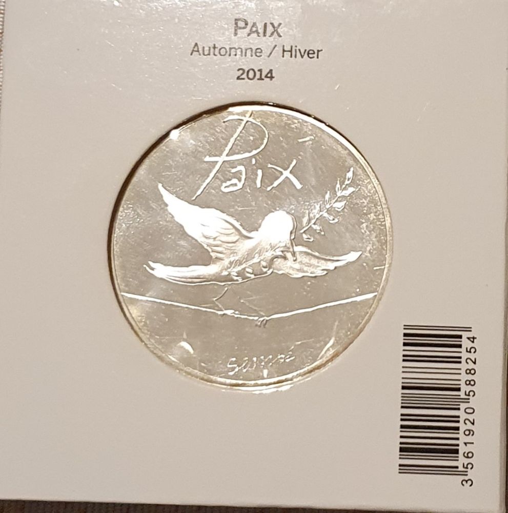 piece de 50 euros argent paix automne hiver 2014 sempé
bon état sous étui 70 Metz (57)