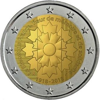  Pi�ce de 2 euros comm�morative,   Le Bleuet de France  ,
4 Cagnes-sur-Mer (06)