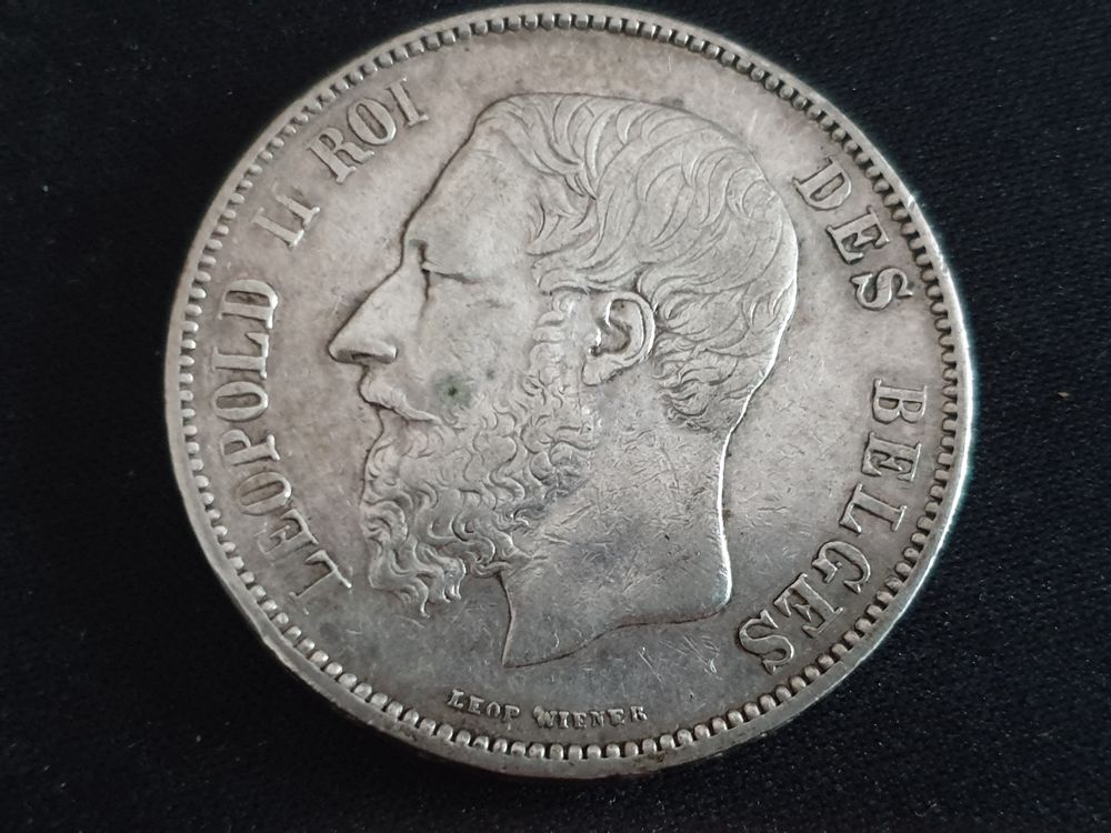 Pi�ce 5 franc Argent 1867 L�opold II Roi des Belges 53 Bordeaux (33)