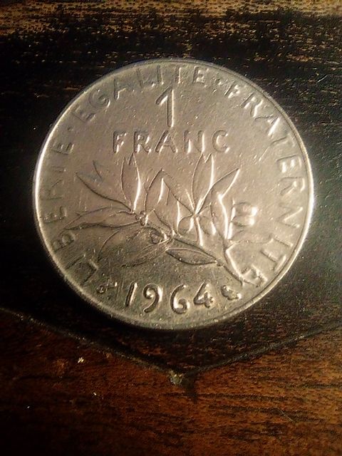 PI�CE DE 1 FRANC SEMEUSE 1964 RARE 250 Champlay (89)