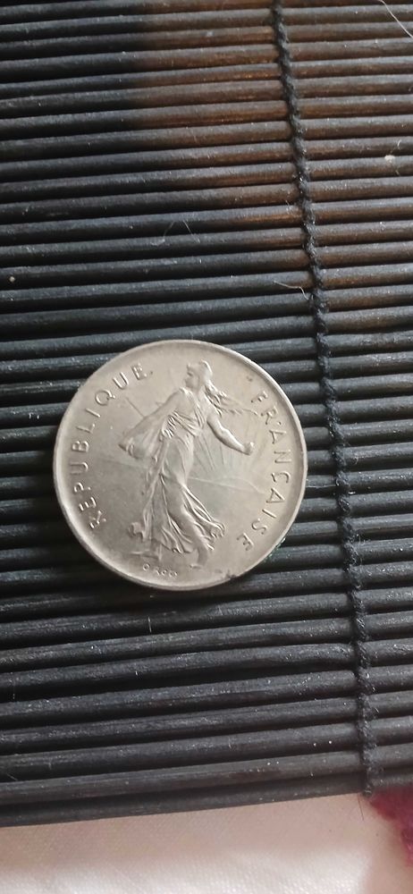 Pi�ce, France, 5 Francs 1970 Semeuse O.Roty, tranche stri�e 40 P�lissanne (13)