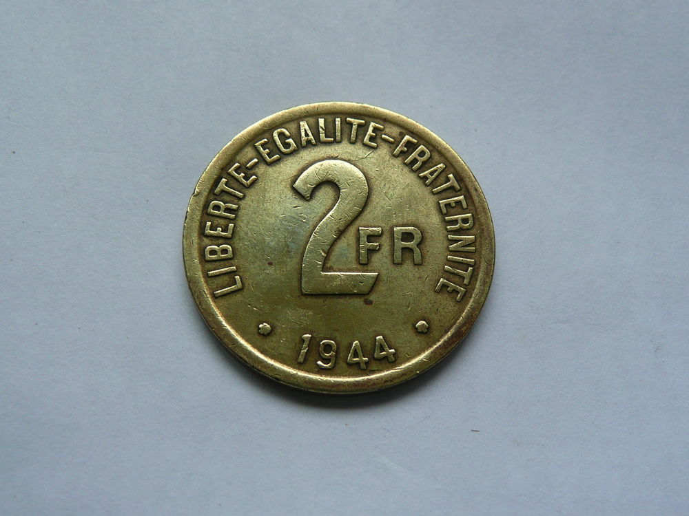 Pièce 2 francs 1944 8 Bordeaux (33)