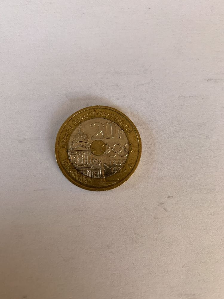 Piece de 20 francs 1994 Pierre De Coubertin 1873-1937 Numismatique Pièce Franc 199 Herblay (95)