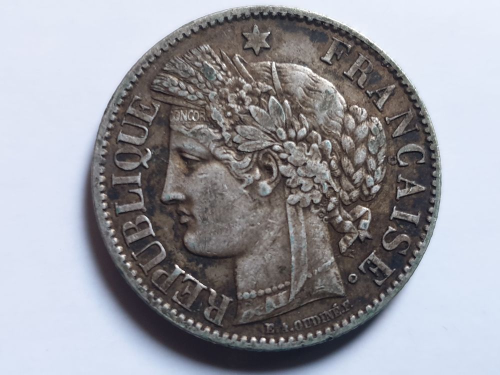 Pi�ce de 2 francs C�r�s Argent 1887 A 45 Bordeaux (33)