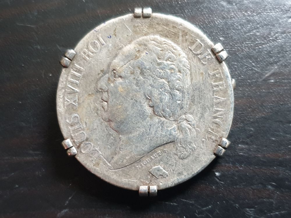 Pi�ce de 5 francs Louis XVIII t�te nue Argent 198 Bordeaux (33)