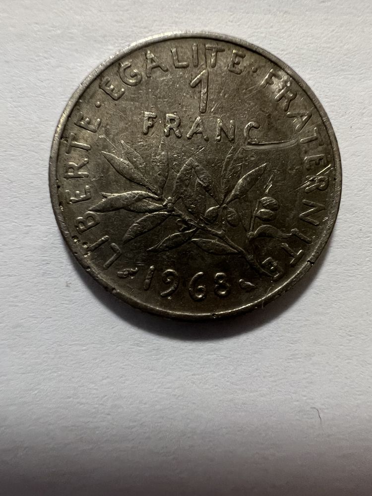 Pi�ce de 1 Francs semeuse 1968 10 Pierrelaye (95)