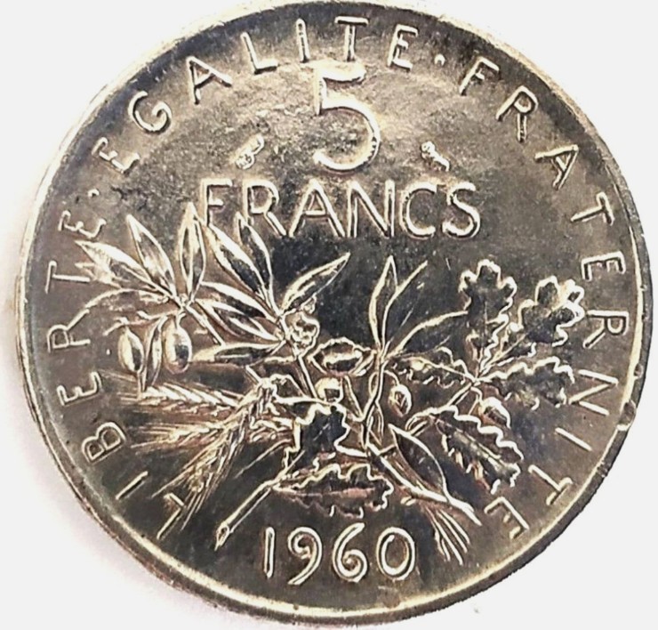 Pi�ce 5 francs semeuse France 19 Paris 15 (75)