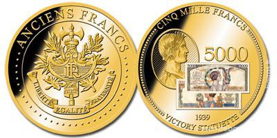 PIECE FRAPPE color�e   5000 Francs Victoire   13 Dammarie-les-Lys (77)