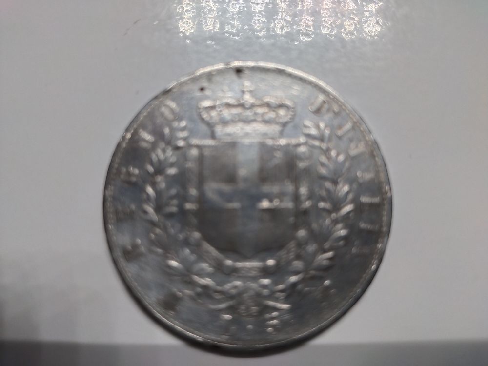 1 PIECE DE 5 LIRES ITALIENNE EN ARGENT ANNEE 1874 100 Dolus-d'Ol�ron (17)