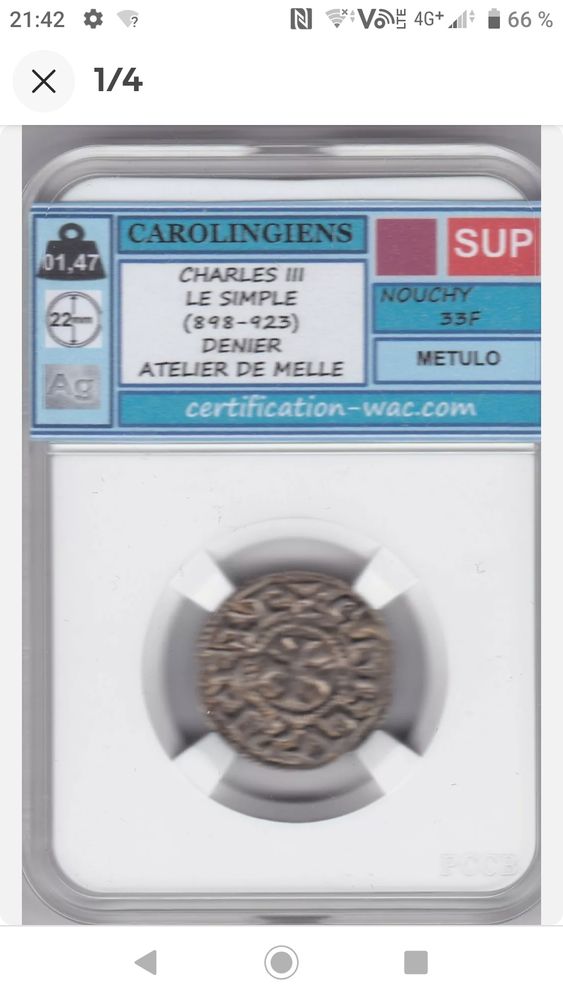 Piece de monnaie Charles III melle métulo 299 Lens (62)