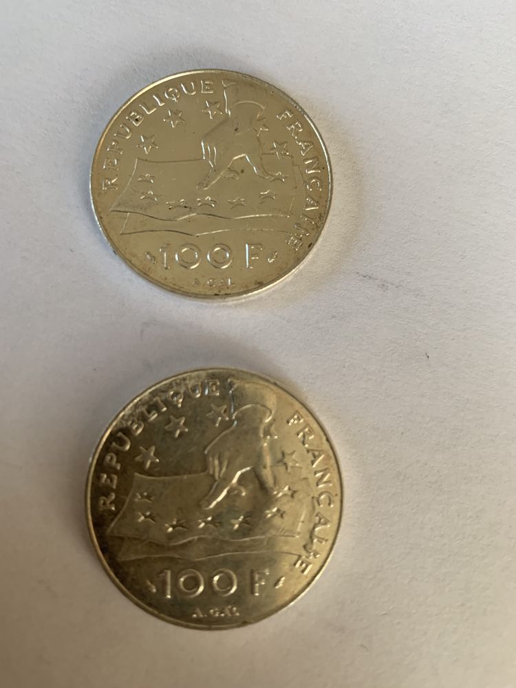 Piece de monnaie de 100 francs descarstes, argent 30 Pierrelaye (95)