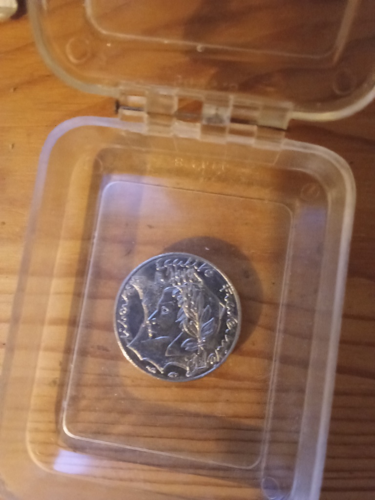 Pi�ce de monnaie vintage  10 franc le coq m�daille 800 Gu�rande (44)