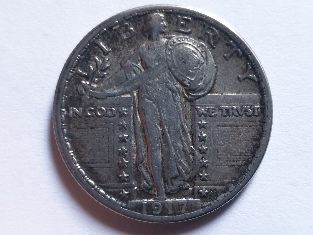 Pi�ce Quarter Dollar Liberty 1917 80 Bordeaux (33)