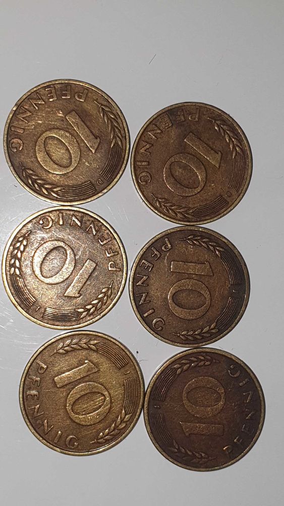 pi�ces allemande 10 pfennig de 1950 (D) et (J) 300 Buhl (68)