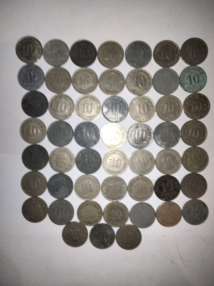 Lot de 52 pi�ces d'ancienne monnaie allemande 15 Cr�hange (57)