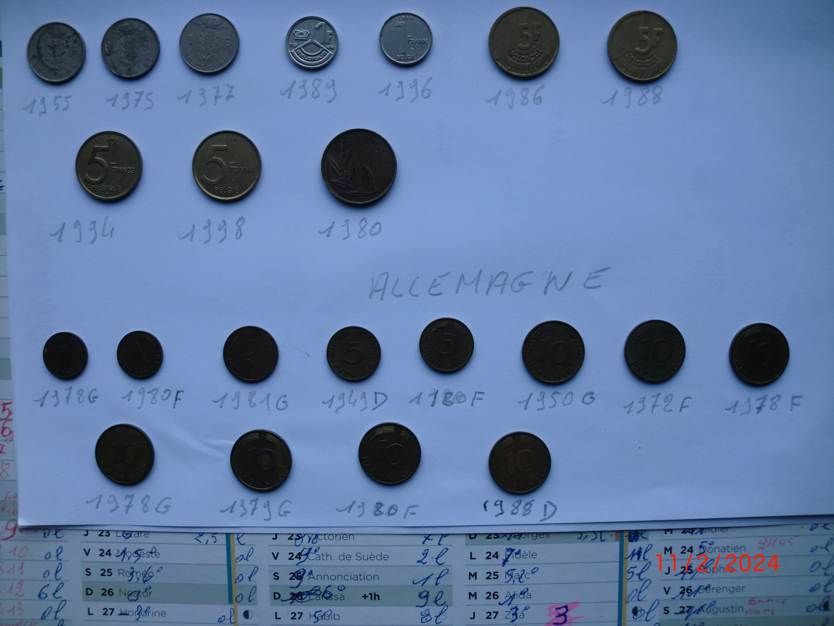 pi�ces belgique et Allemagne avant 2000 0 Merville (59)