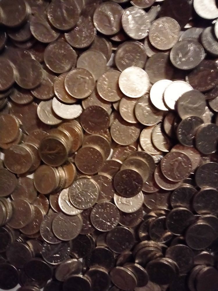 Lot de 100 pi�ces de 50 centime de franc en nickel 10 Cr�hange (57)