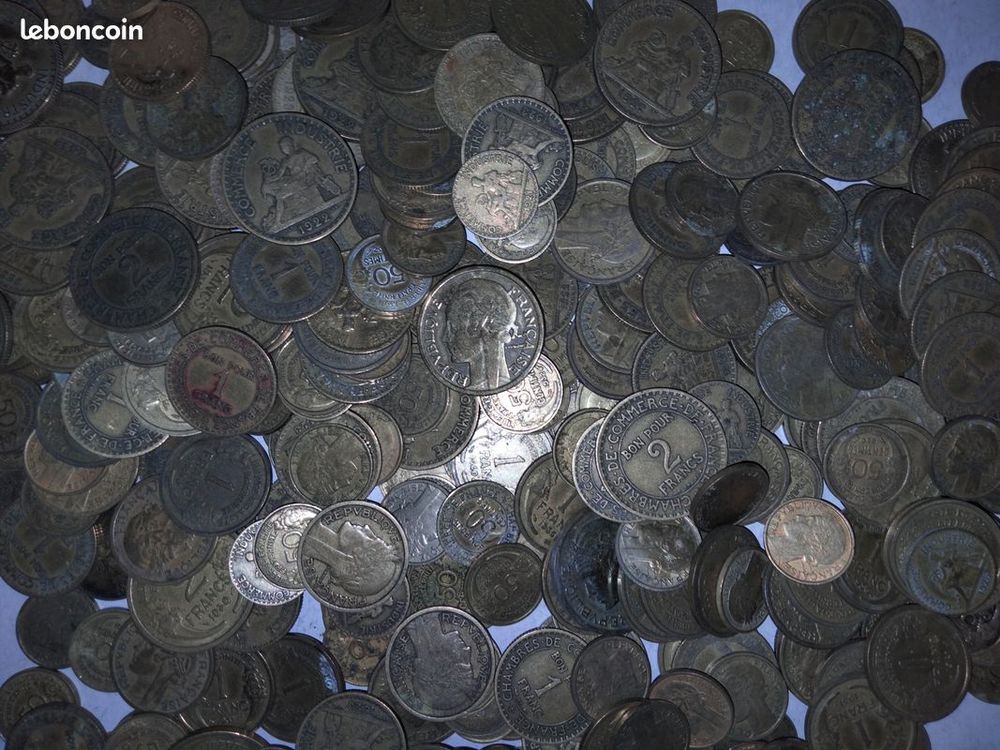 Lot de 100 pi�ces 50 centime et 1 francs et 2 francs 11 Cr�hange (57)