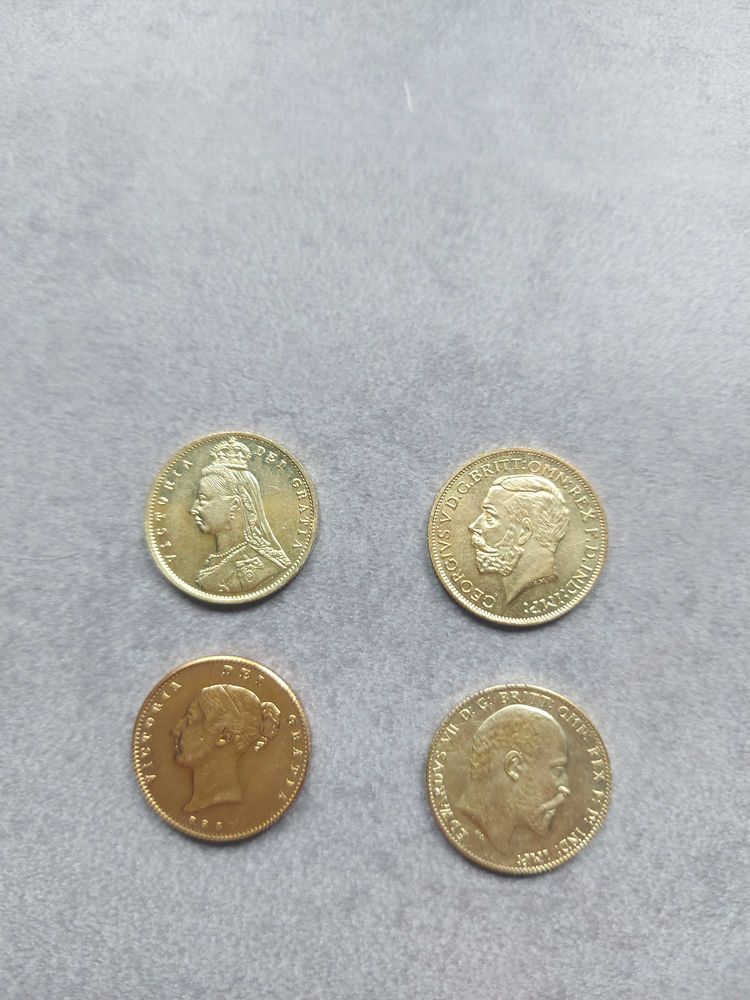 4 pi�ces demi souverain or edward victoria georges 500 Normanville (27)