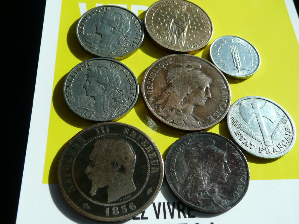 Lot de 8 pi�ces divers Franc Fran�aise 17 Bordeaux (33)