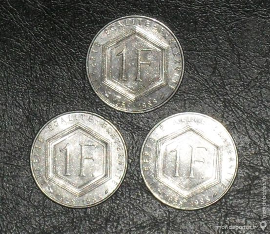 3 pièces de 1 Franc 1988 Charles De Gaulle 10 Montreuil (93)