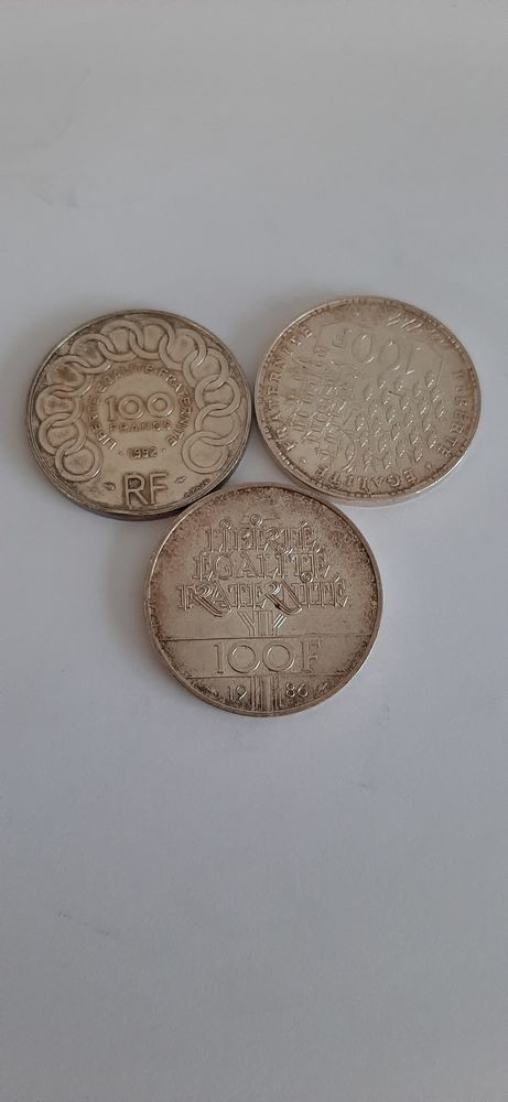 Lot de 3 pi�ces  de 100 Francs  1982, 1986 et 1992 0 Villeneuve-d'Ascq (59)