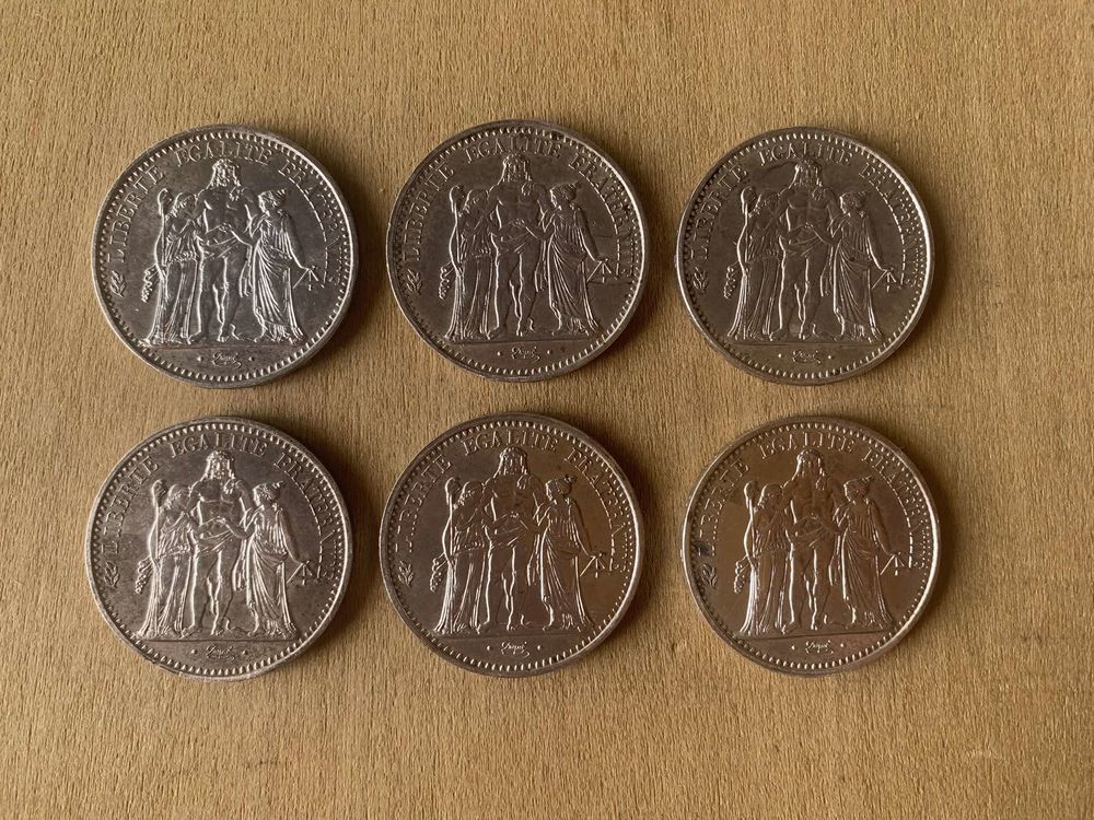 Lot de pieces de 10 Francs argent.Hercules. 0 Lubersac (19)