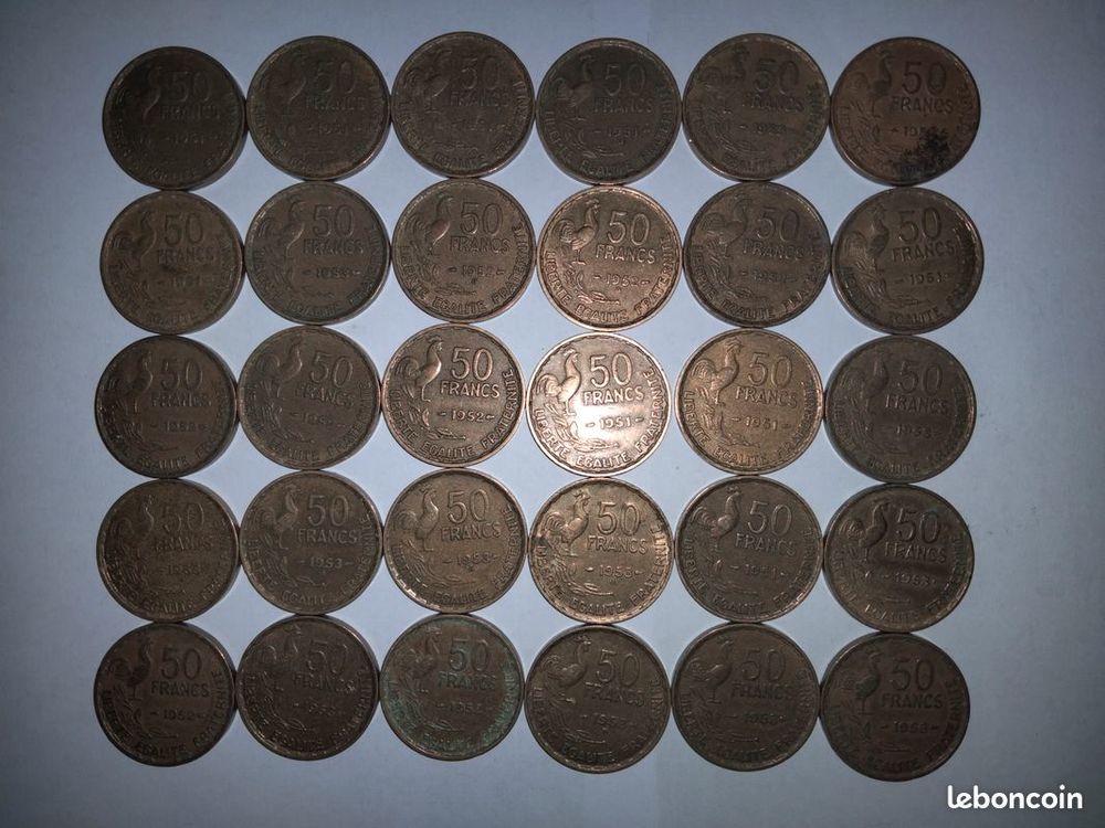Lot de 30 pi�ces de 50 francs Guiraud voir photos 15 Cr�hange (57)