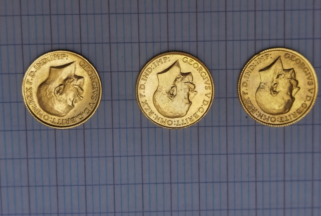 Lot de 3 pi�ces de monnaie dor�es 3600 M�ry-sur-Oise (95)