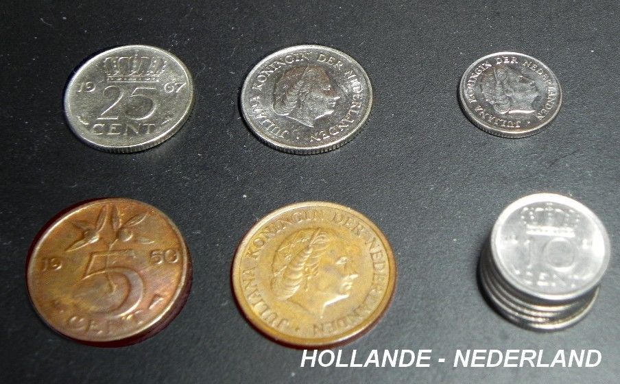 11 pi�ces de monnaie : HOLLANDE NEDERLAND de 1950 � 1970e 19 10 Albi (81)
