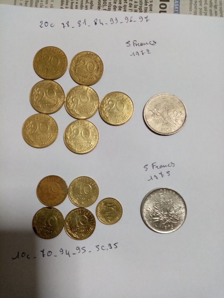 Lot de pièces de monnaie  0 La Tour-du-Pin (38)