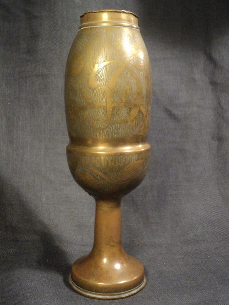 Pied de Lampe Douille Obus Grav�e Travail de Tranch�e 14-18 40 Loches (37)