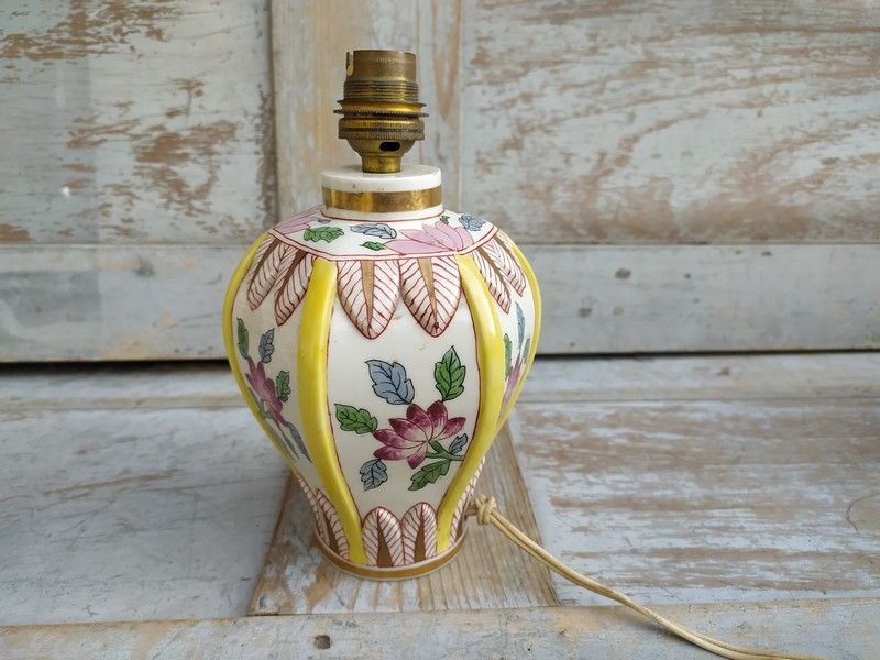 Pied de Lampe Porcelaine de Meissen D�cor de Fleurs 120 Loches (37)