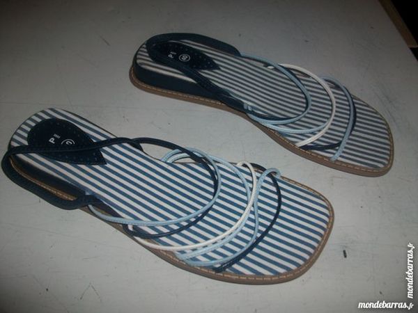 Nu-pieds Bleu Tricolore pointure 40 -neufs- � 5 � 5 Bouxwiller (67)