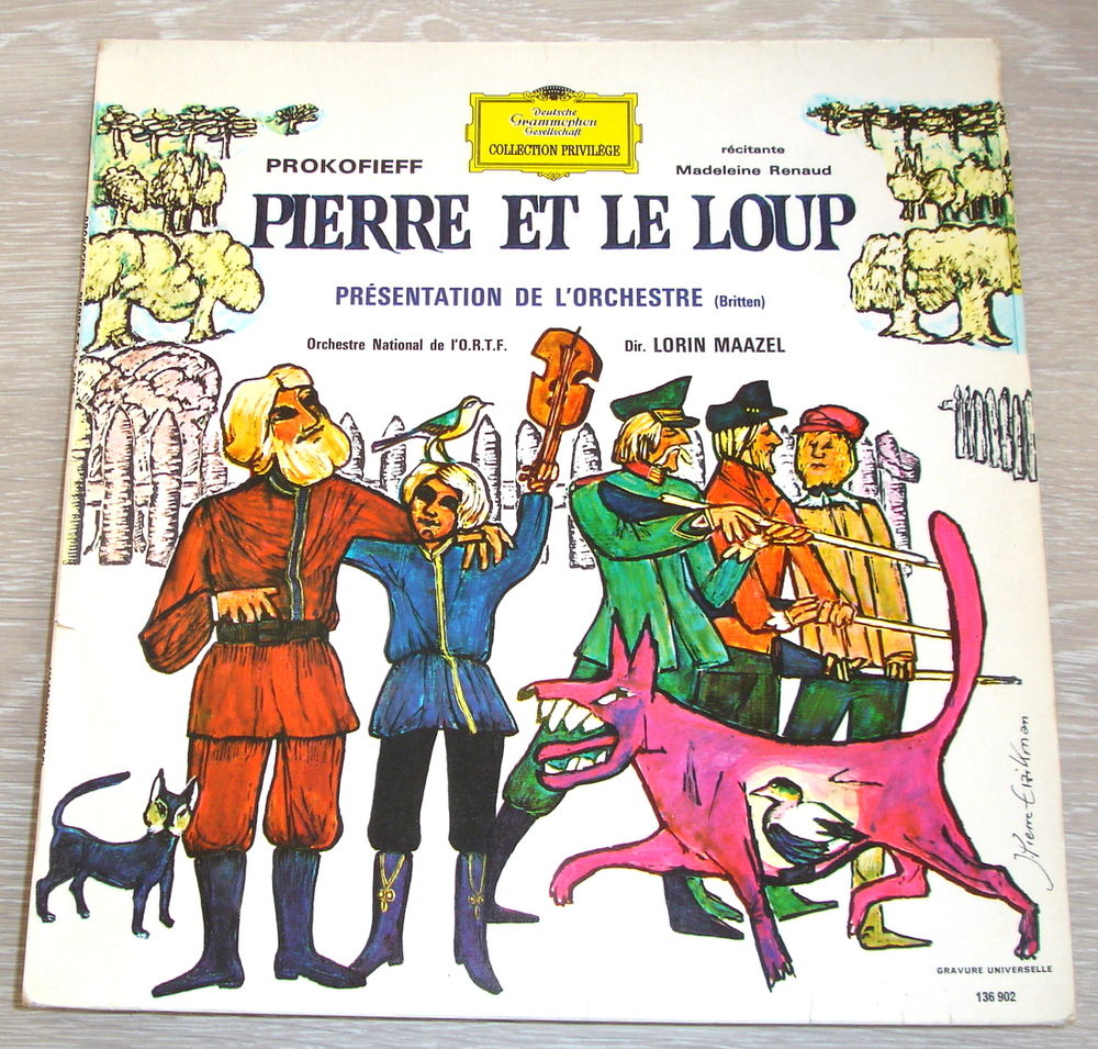 PIERRE ET LE LOUP-33t- Madeleine RENAUD / PR�SENTATION ORCH. 7 Roncq (59)