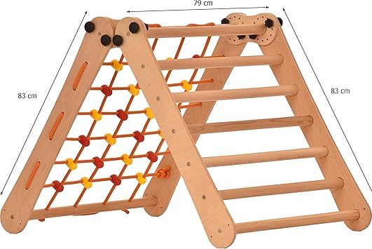 Pikler Triangle d'escalade Montessori en bois pour enfant 90 Moisson (78)