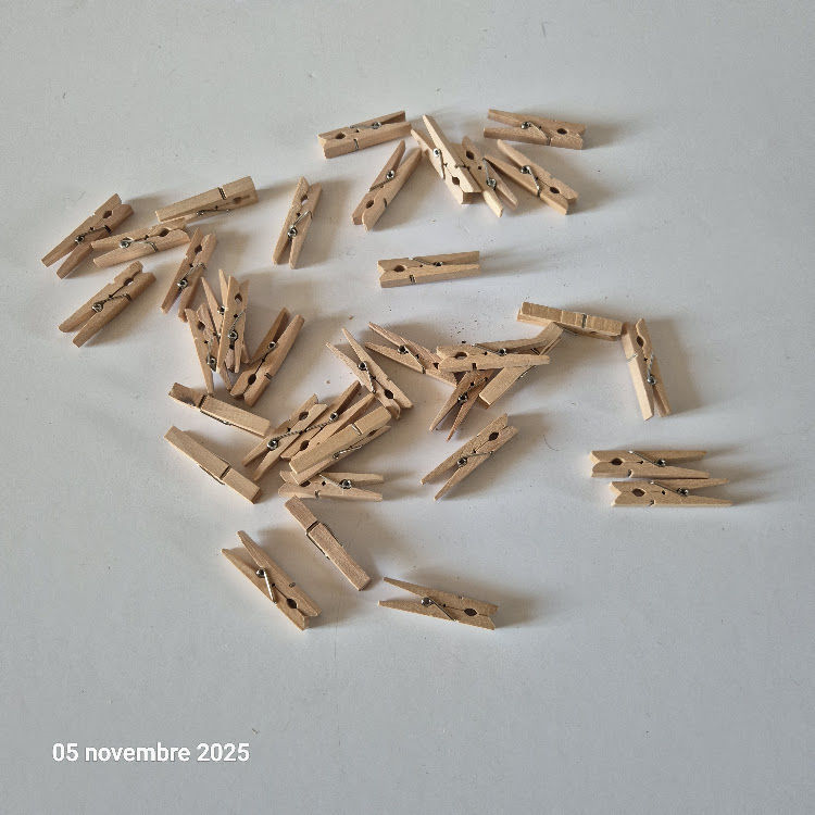 Lot de 36 pince � linge en bois naturel de taille moyenne 2 Saumur (49)