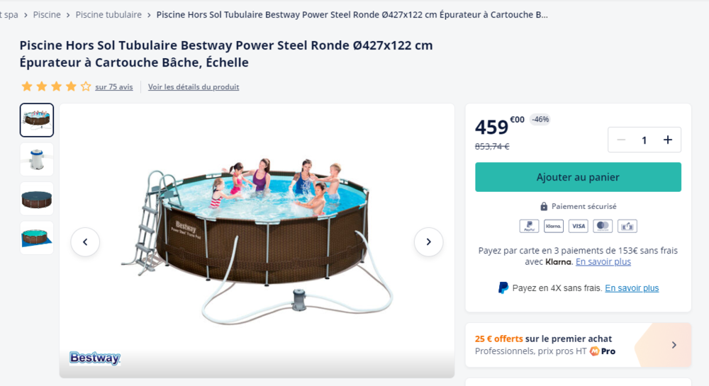 piscine  best way ronde 4.27 X 1.22 + bache bulle 330 La Tour-du-Pin (38)