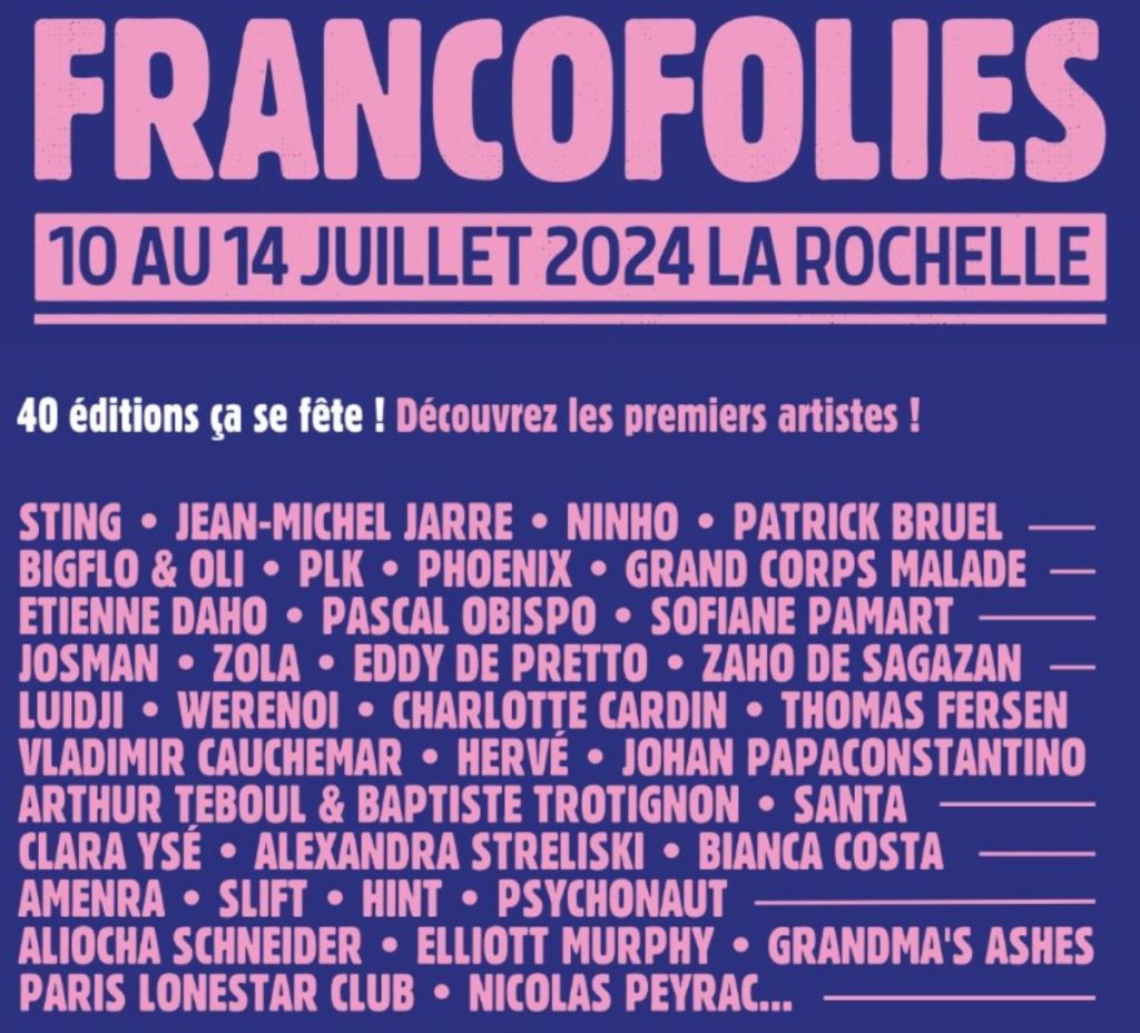 place de concert pour les francofolies du 11 juillet 55 Paris 19 (75)