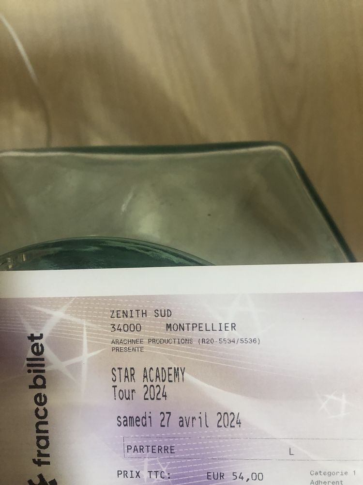 1 place Star Academy Montpellier 27/04 � 20h 80 Bouc-Bel-Air (13)