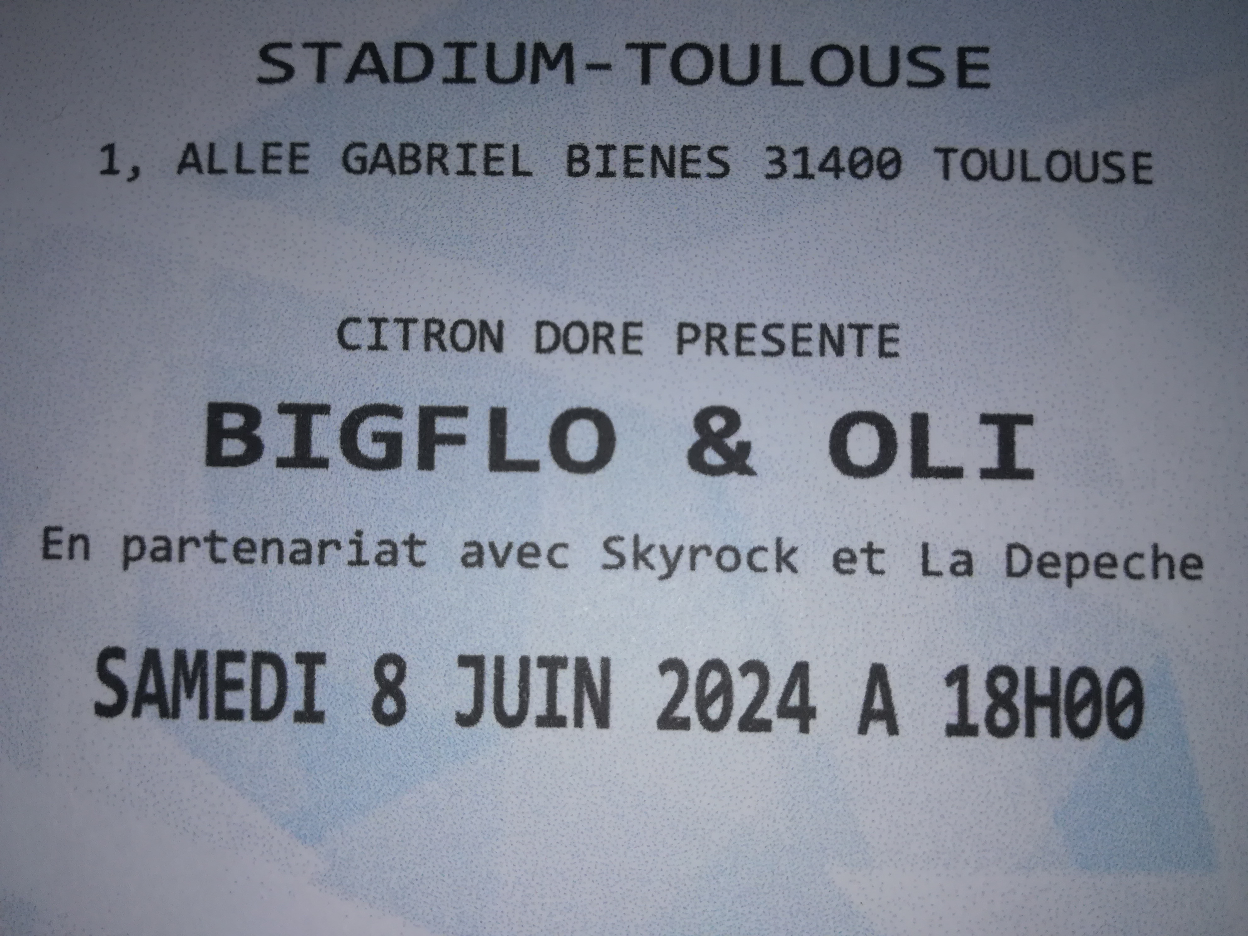 2 places Bigflo et Oli 8 juin 35 Toulouse (31)