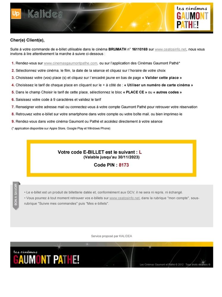 8 places cin�ma. 6 Strasbourg (67)