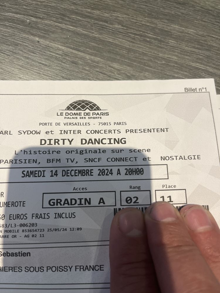 4 places Dirty Dancing Paris 80 Carri�res-sous-Poissy (78)