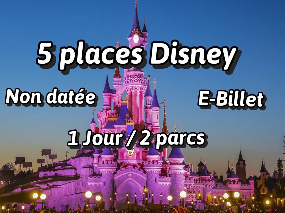 5 places Disney 1jour/2parcs 50 Paris 15 (75)