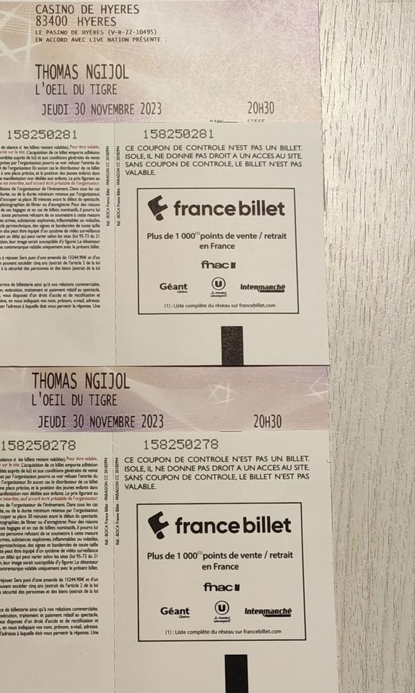 Places pour Thomas Ngijol 40 Montferrat (83)